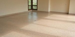 resurfaced concrete with epoxy cove base for floor bacteria prevention